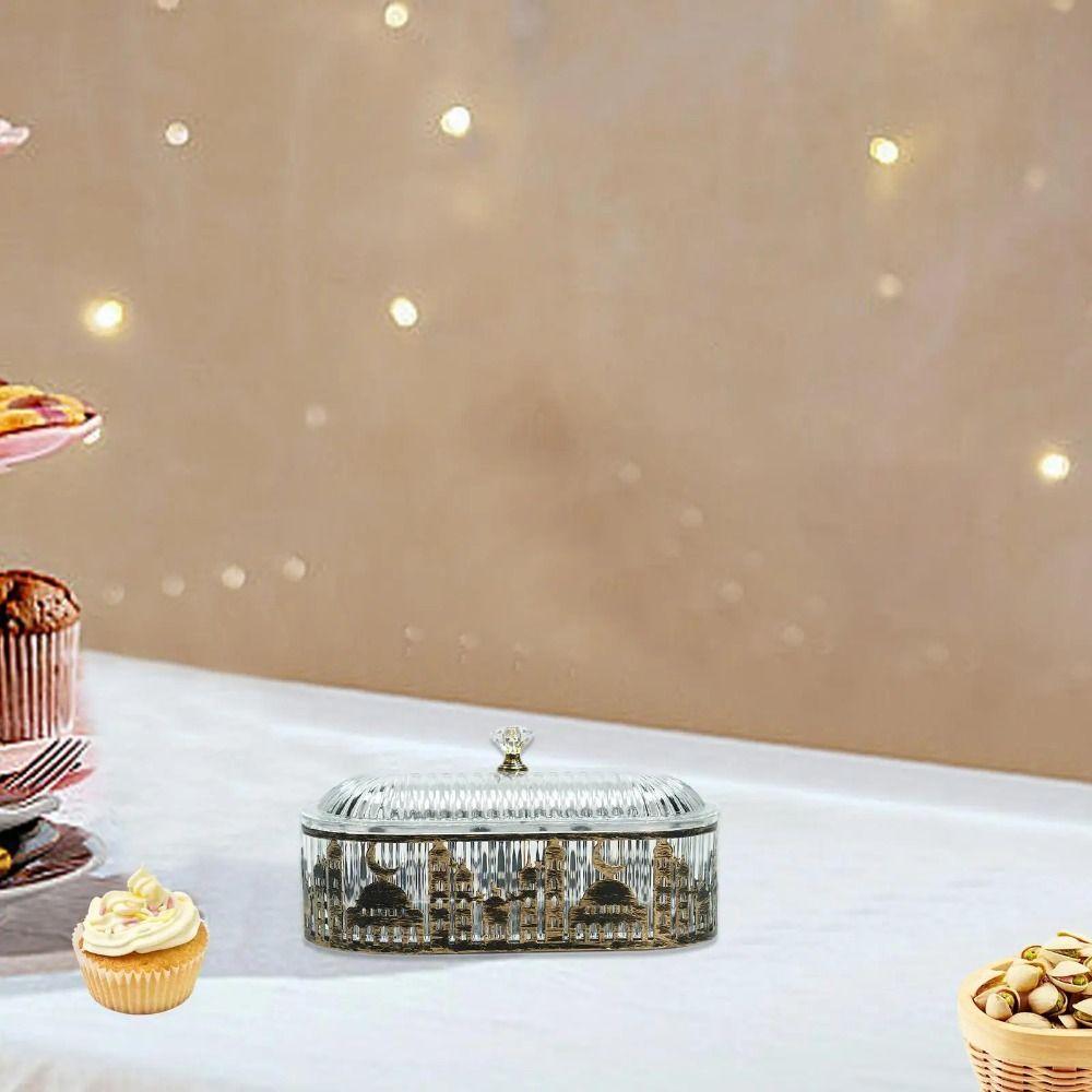 Декоративный поднос для обеденного стола Ид Мубарак Контейнер для сухофруктов Рамадан Десерт Коробка для хранения Настольный