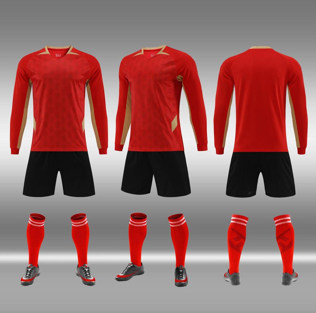 Тренировочный футбольный костюм Kelme с длинным рукавом - Круглый вырез, Дышащий, Весна/Осень.