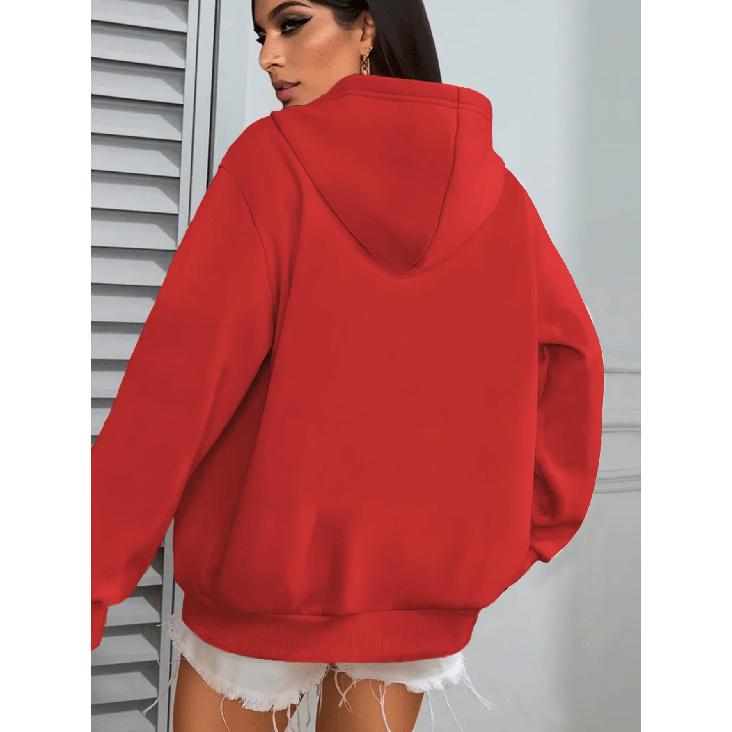 New Women's Christmas Hooded Sweatshirt - Autumn/Winter Casual Drawstring Pullover with Tree & Letter Print, Cozy & Fashionable