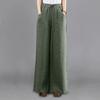 Women's Wide Leg Pants Made of Hemp Material Elastic Waisted Casual Pants Loose Oversized Women's Pants Thin Straight Leg Pants Children's Summer