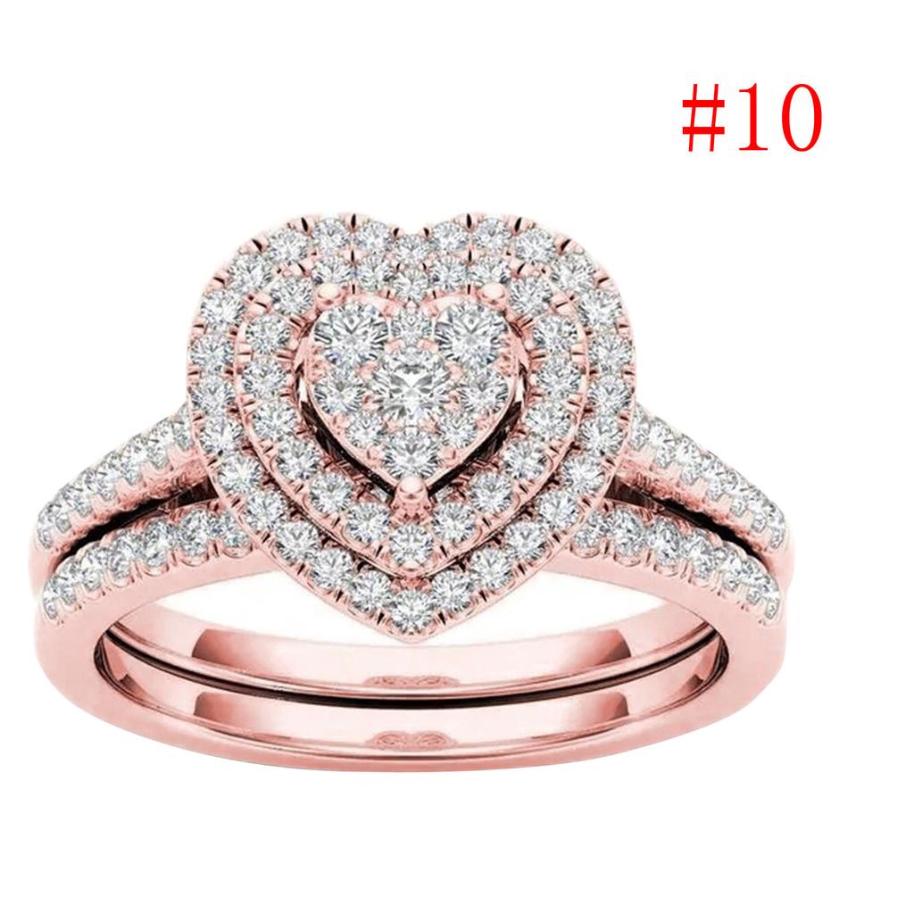 Heart-shaped Ring Women Index Finger Ring Fashion Couple Ring Set Jewelry Gift