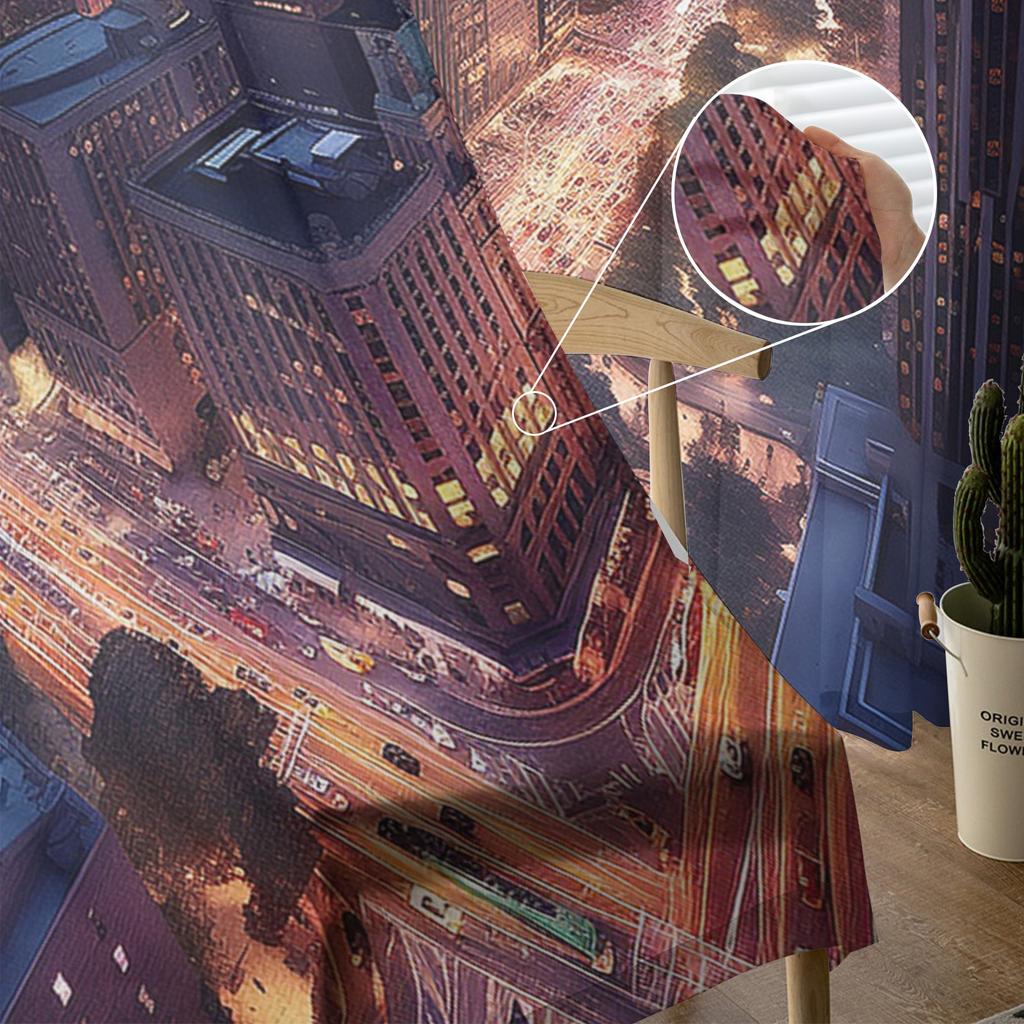 Уличный город небо градиент высокое здание оконные шторы для гостиной спальни кухня шифон прозрачный оконный декор