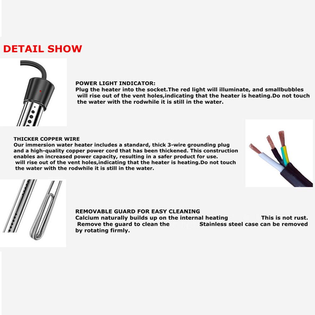 Портативный мощный нагревательный стержень для домашнего использования, автоматический с термостатом для быстрого нагрева T7Q7