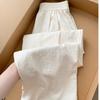 White Milky Yamamoto Pants for Women's Summer New High-waisted Casual Small Texture Wide-leg Pants