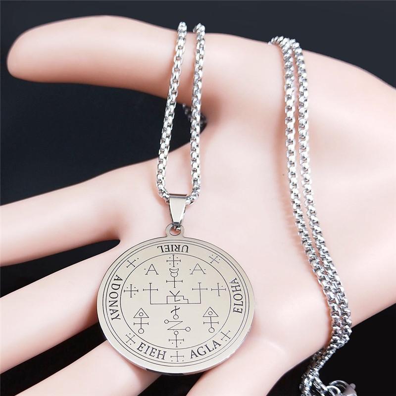 Знак Архангела, дизайн, кулон из нержавеющей стали, ожерелье, список оккультных терминов, ювелирные изделия-амулеты для мужчин и женщин
