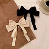 Vintage Bow Big Hair Hook Satin Women Hair Clips Hairpins Ponytail Holder Buckle Korean Barrettes