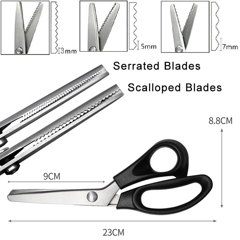 1 шт. Ножницы для зигзага из нержавеющей стали, ножницы для шитья, зубчатые лезвия, кружевные ножницы, швейные изделия, зигзагообразная резка, портной