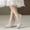 Основные свадебные туфли женские 2025 весна новые свадебное платье свадебные туфли не устают ноги подружка невесты светская львица высокие каблуки 663-CR1