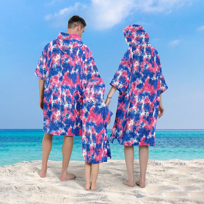 Быстросохнущее худи-полотенце и халат тай-дай для серфинга, плавания и пляжа