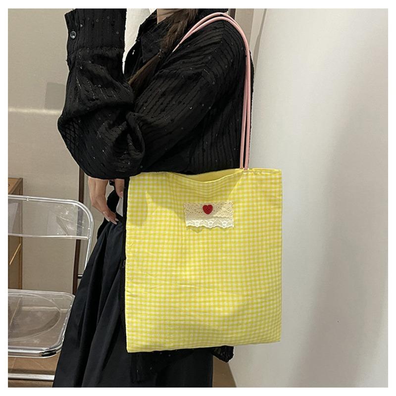 Весна/лето 2024 года. Новый дизайн Dopamine Small Grid для шопинга. Свежая и художественная сумка через плечо для поездок на работу для женщин.