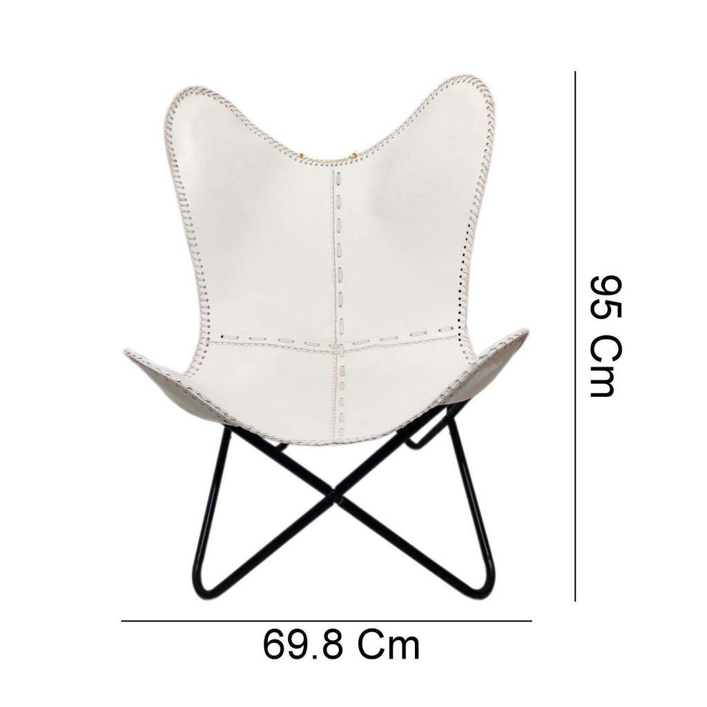 Стул кожаного офиса Хандмаде белого кожаного стула бабочки удобный