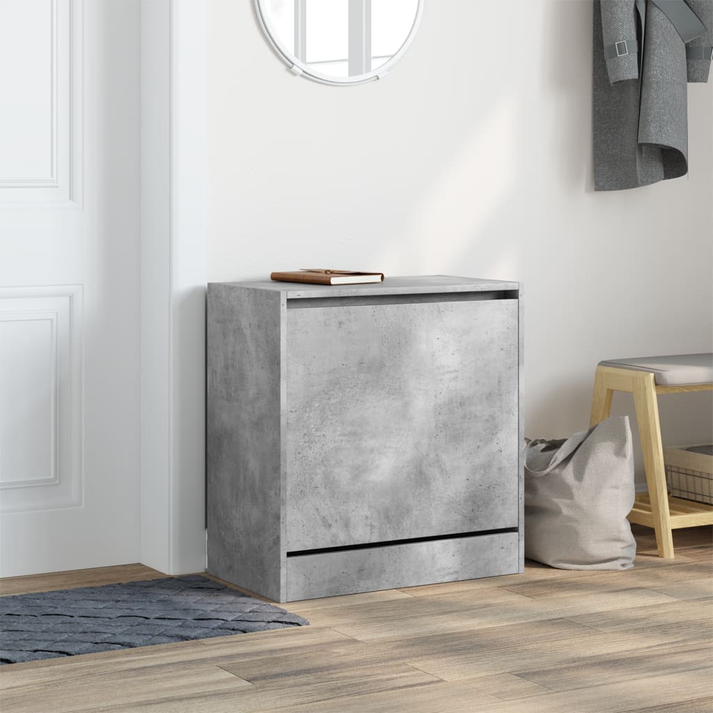 Shoe Cabinet Concrete Grey 60 x 34 x 63.5 cm Engineered Wood