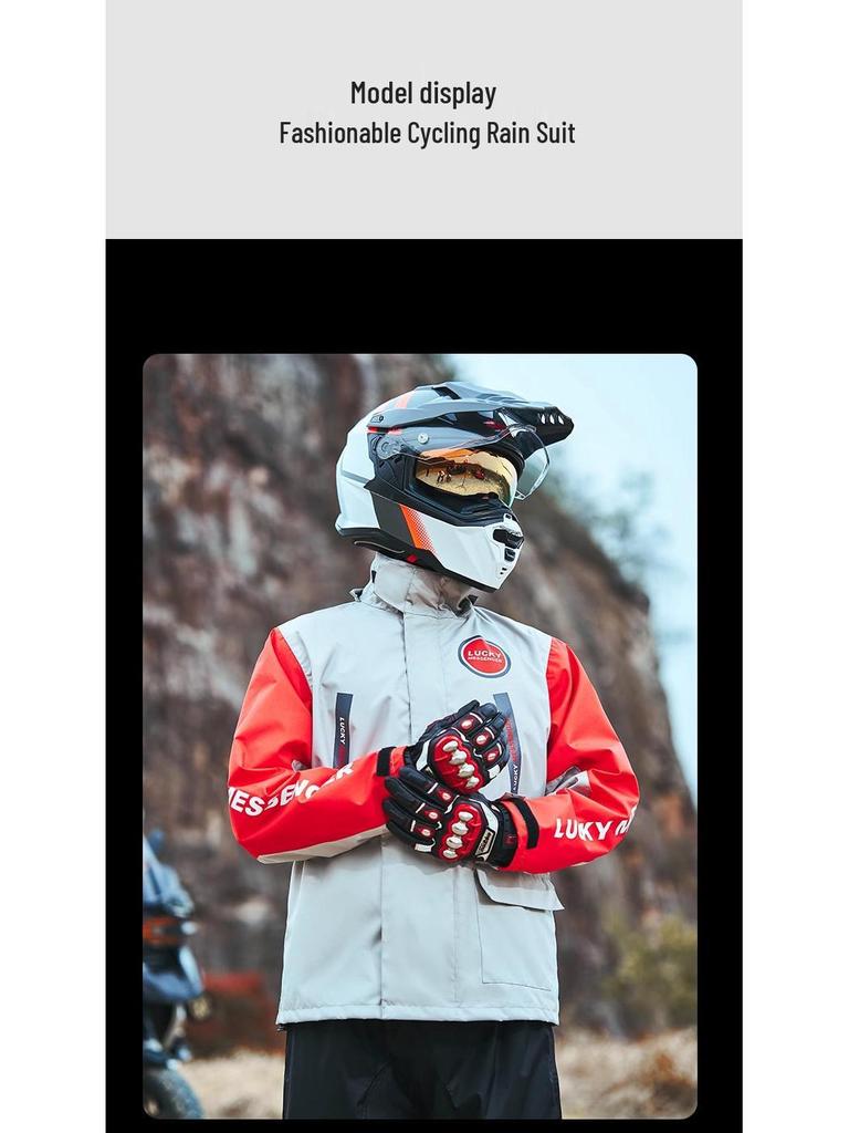 Мужской раздельный мотодождевик Blue Lion – Защитная экипировка от шторма для курьеров