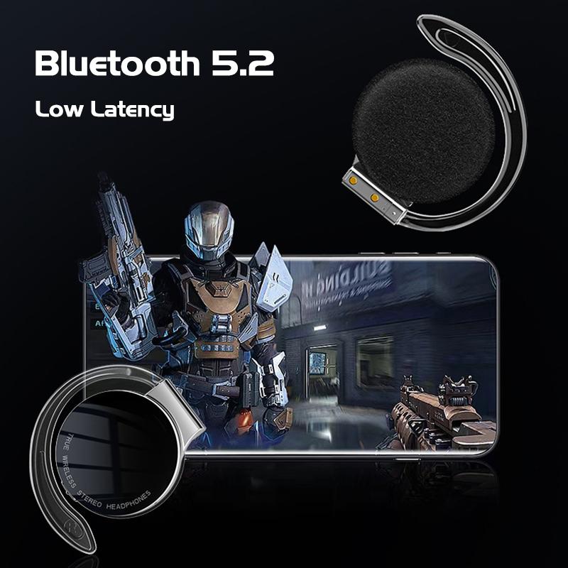 VAORLO Спортивные наушники TWS, светящиеся наушники-крючки, IPX5, водонепроницаемые, ENC, стереогарнитура с шумоподавлением, Bluetooth 5,2, безболезненное ношение