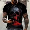Men's T-shirt Summer Fashion Skull Theme 3D Men Cool Street Print TShirt Horror Series Tough Short Sleeve Men Large Size Top Tee