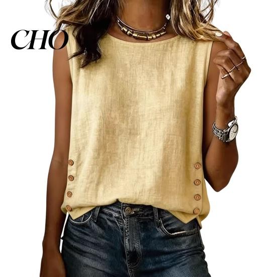 Comfortable Office Wear Tops Summer for Women, Round Neck Sleeveless Pullover Tops, Pure Color Stretchy Versatile Casual Regular Fit Vest Work