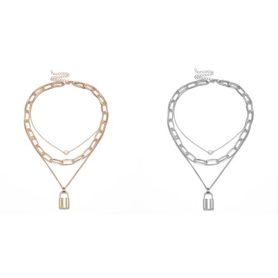 Женское ожерелье Толстая цепь Многослойный Чокер в форме замка Ювелирный набор Ожерелье Подарки для девушек