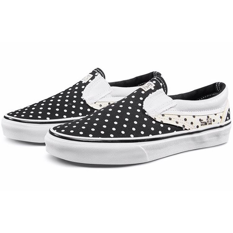 Vans Slip-On Series Comfortable Slip-On Low-Top Canvas Shoes Women Sneakers Black White Polka-Dot VN0A38F7VMD