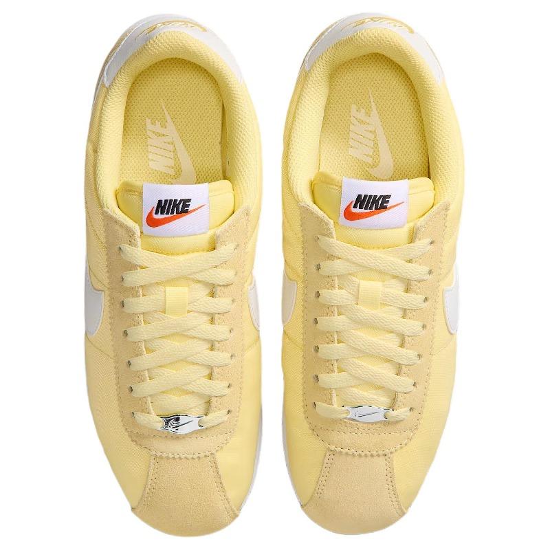 Nike Cortez Textile Women Low Top Casual Shoes Soft Yellow DZ2795-703