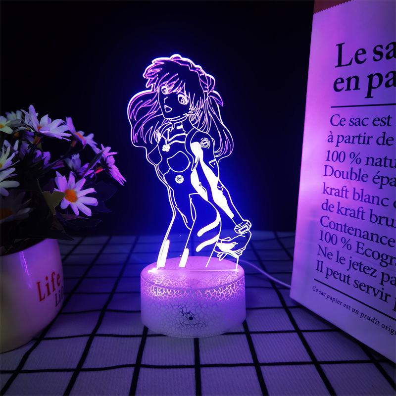 Светодиодный ночник Neon Genesis Evangelion: Цветная сенсорная 3D акриловая фигурка с дистанционным управлением