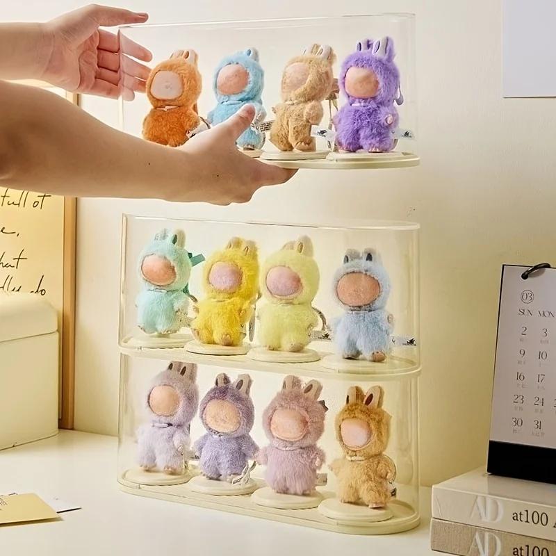 1 шт. непрозрачная коробка-сюрприз, подходящая для мини Labubu 4.0, стойка для прозрачной ленты и маленькая коробка для хранения статуэток