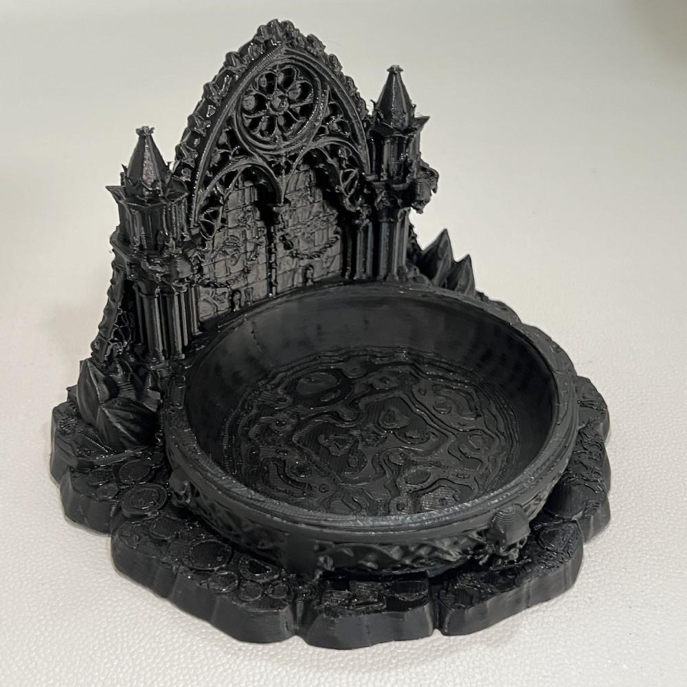 3D Printed Jewelry Storage Tray Black Gothic Style Decorative Tray Dressing Tables