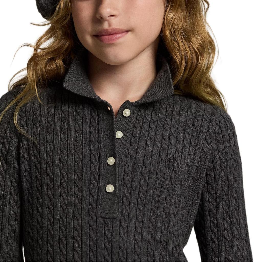 Платье поло вязаное Polo Ralph Lauren с длинным рукавом для детей Детские платья 313978841-002