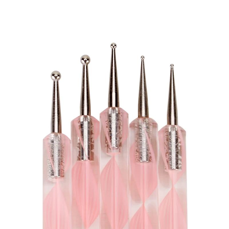 5 штук специальных pointed flower nail polish pens для нейл-арта, инструменты для рисования на ногтях, ручки для рисования мраморного узора