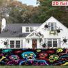Halloween Neon Style Party Banner, 17x78in Polyester Outdoor Indoor Garden Fence Seasonal Decoration