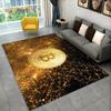 3D Bitcoin Virtual Currency Area Rug Large,Carpet Rug for Living Room Bedroom Sofa Playroom Doormat Decor,Kid Non-slip Floor Mat