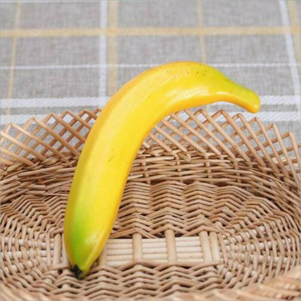 2pcs 20cm Artificial Bananas Decorative Plastic Fake Fruit Realistic Display Photos Simulation Banana Home Fruits Decoration