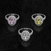 Gica Gema High Carbon Diamond Rings 925 Sterling Silver 8*12mm 3colors Oval Gemstone Unique Design Romantic Fine Finger Jewelry Wedding Party Gifts