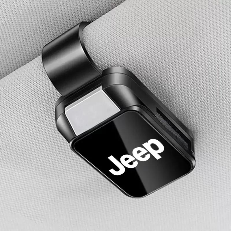 DAIFFT1 Car Interior Sun Visor Eyeglasses Holder Sunglasses Clip For Jeep Grand Cherokee Wrangler JK Gladiator Compass Renegade Patriot