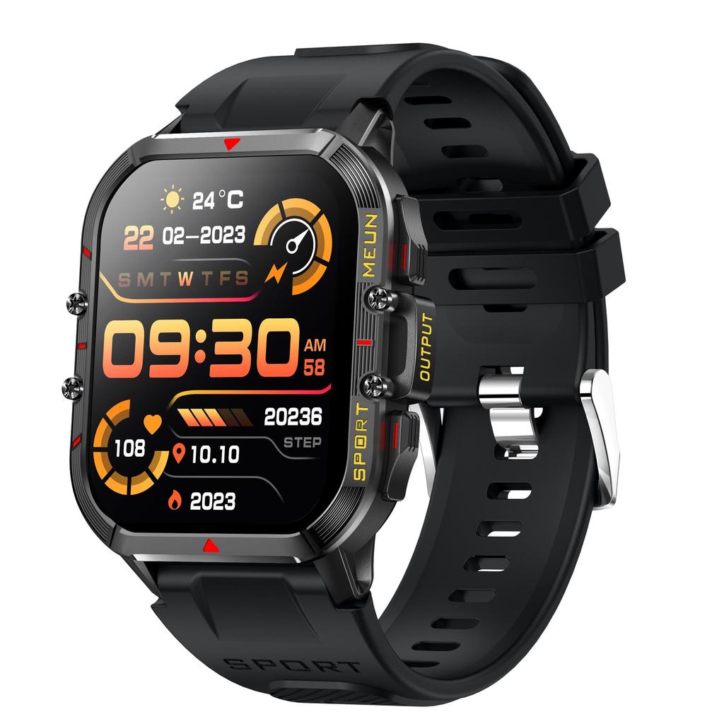 Уличные умные часы Rainbuvvy T21 Двухрежимные 1,96-дюймовый HD 240x282 BT5.2 Звонки по Bluetooth 280 мАч Водонепроницаемость IP67 Прочный умный браслет Android
