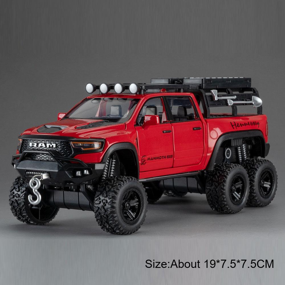 1:32 Mammoth Raptor F150 Alloy Model Car Toy Sound Light Diecast Metal Pull Back Off-road Pickup Models Collection Kids Gifts