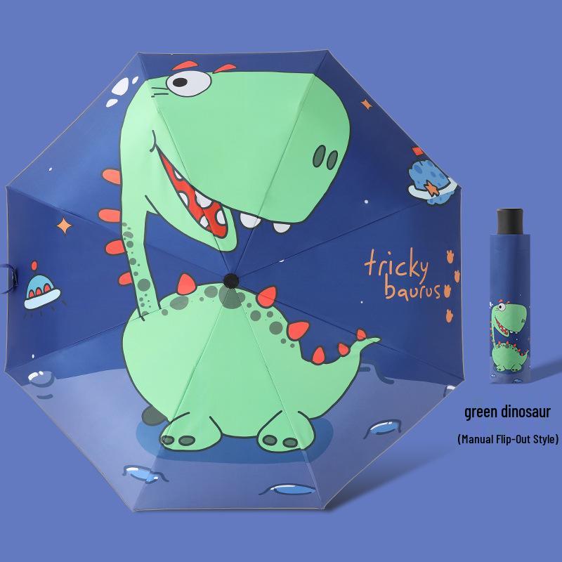 Children's Cartoon Fully Automatic Safety Umbrella: Rain or Shine, Reflective, Foldable, Anti-Rebound Design