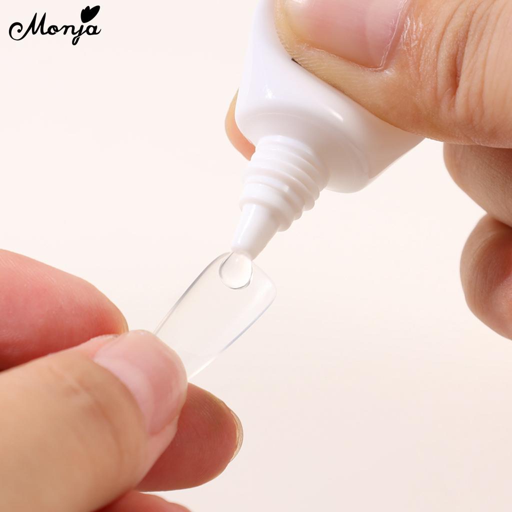 monja Быстросохнущий клей для ногтей для накладных ногтей, клей для наращивания, средство для удаления страз, отмачиваемый маникюр, набор инструментов «сделай сам»