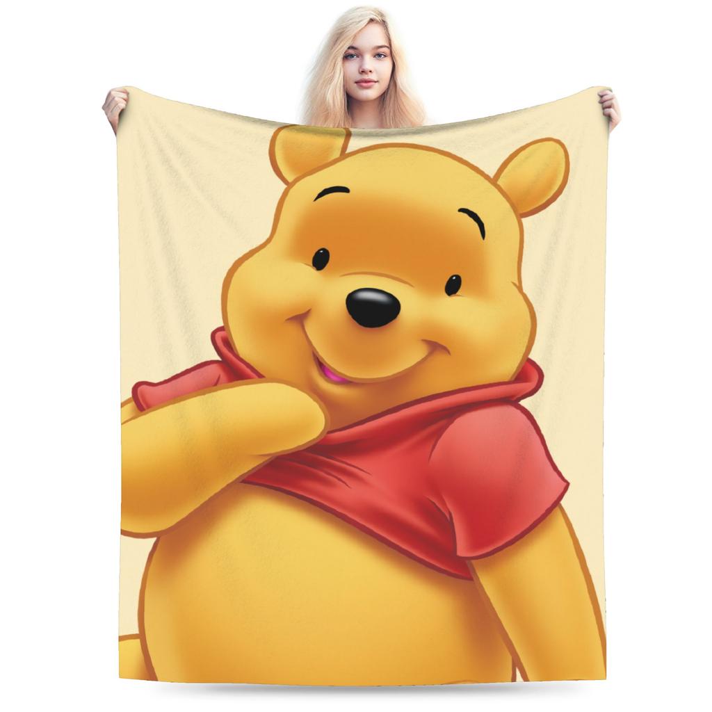 Winnie the Pooh Blanket Cute Cartoon Flannel Awesome Warm Throw Blankets for Bedding Lounge Spring Autumn