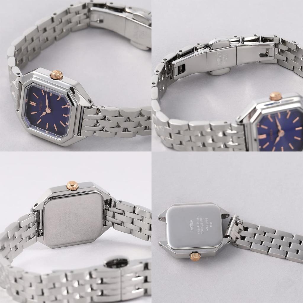 Женские солнечные часы LeClair из нержавеющей стали [LCREA] LC2004-SS, сделано в Японии (CARRE/Серебро, Браслет/LC2004-SS5L)