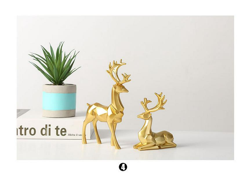Nordic Resin Origami Elk Ornament for Living Room Decoration - Housewarming Gift