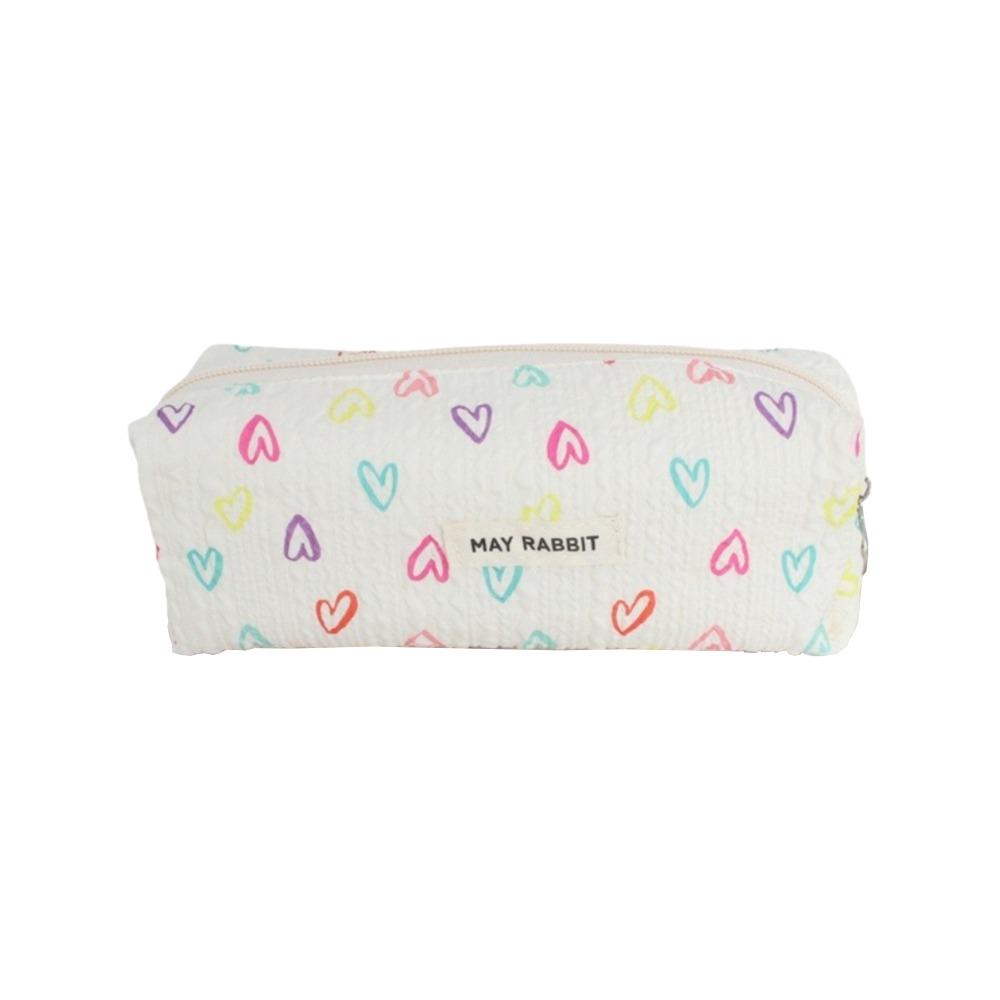 Large Capacity Bow Print Pencil Case INS Makeup Bag Simple Pen Bags Back to School Gifts
