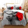 3D Flower Bedding Set King Queen Bed Down Duvet Cover Pillowcase 2/3pcs Countryside Style Bed Cover Women and Girls Home Textile Gift