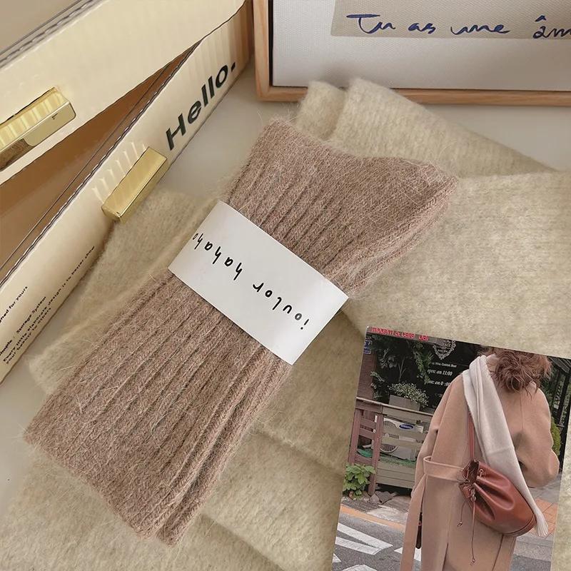 Thicken Warm Winter Socks Women Windproof Women Socks Sox Japanese Style Harajuku Solid Color Thermal Stockings For Women