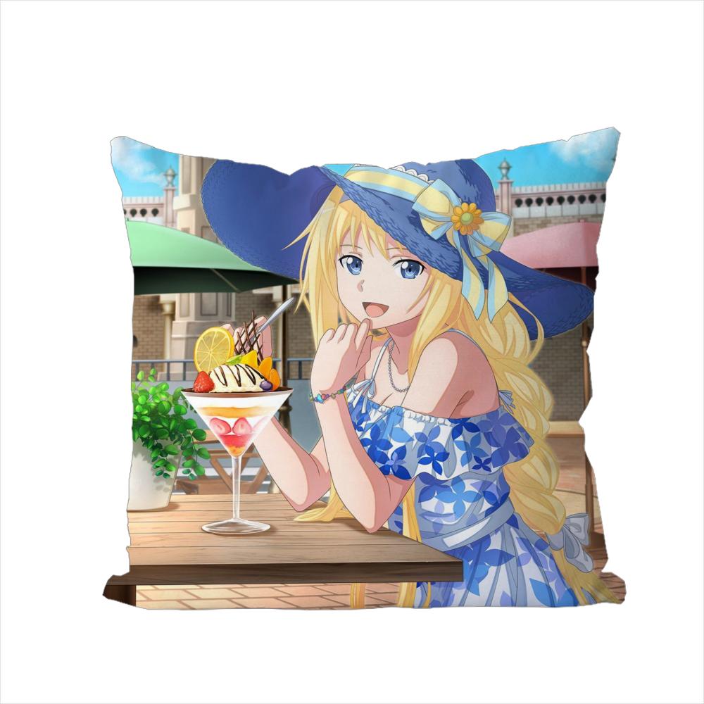 Наволочка Sword Art Online Для Автомобиля Дивана Декоративная Домашняя Двусторонняя Печать Плюшевая Квадратная Подушка-Плед Чехол