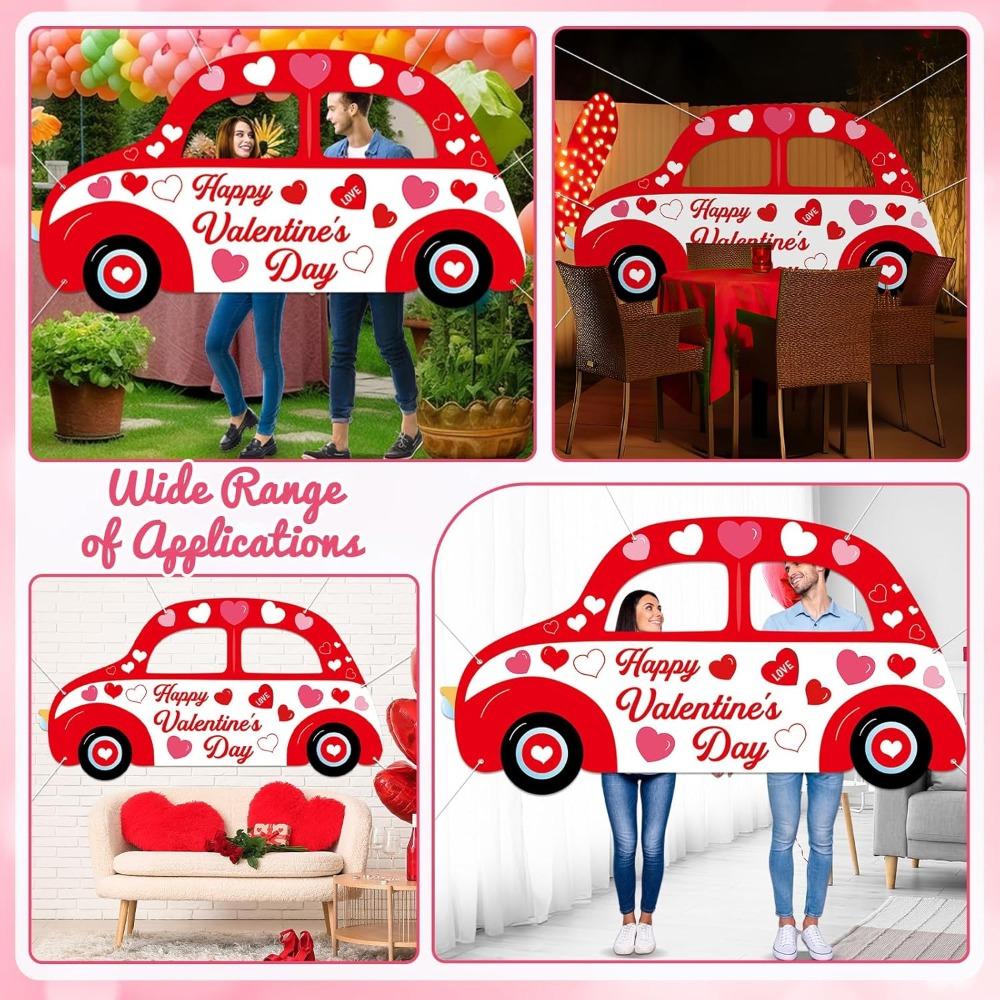 Фото-аксессуар в форме автомобиля, рамка для селфи ко Дню святого Валентина, для селфи пары, на свадьбу, годовщину, вечеринку, фотобудку, баннер ко Дню святого Валентина