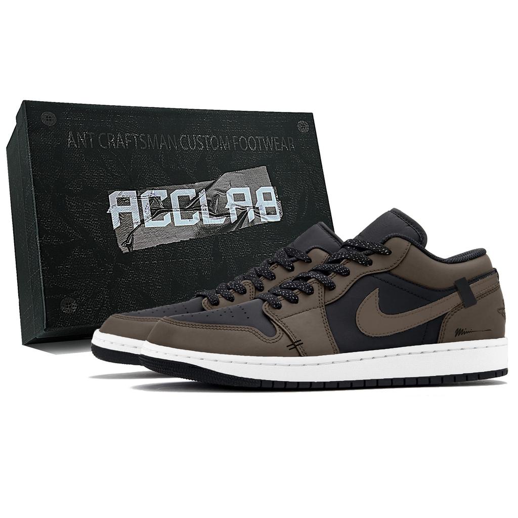 Jordan Air Jordan 1 Износостойкие Низкие Винтажные Баскетбольные Кроссовки Унисекс Мокка 553558-040(Команда973--)