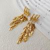 Элегантные длинные серьги с кисточками из золотых листьев для женщин