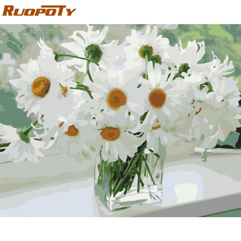 RUOPOTY Frame Animals DIY Painting By Numbers Kit Home Wall Art Picture By Numbers Drawing Canvas Painting For Home Decors