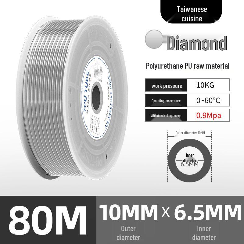 Durable 8mm PU Pneumatic Air Hose, 12mm Tube, Wear & Pressure Resistant - Compressor Accessory