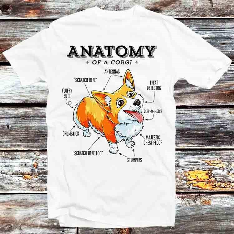 Anatomy of a Corgi Funny Dog Puppy T Shirt Mens Womens Tees Top B545